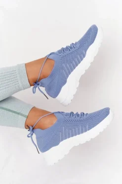 Damskie Boto Damskie Sportowe Buty Sneakersy Niebieskie Ruler
