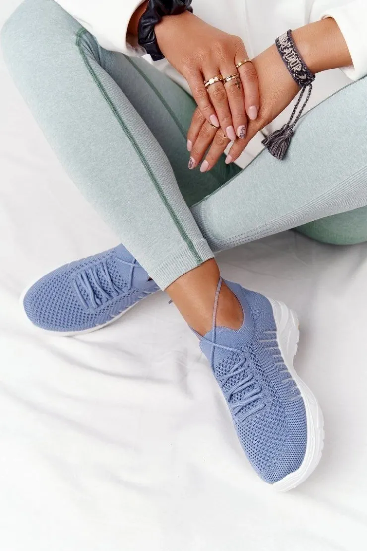 Damskie Boto Damskie Sportowe Buty Sneakersy Niebieskie Ruler