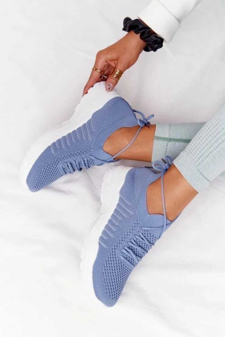 Damskie Boto Damskie Sportowe Buty Sneakersy Niebieskie Ruler