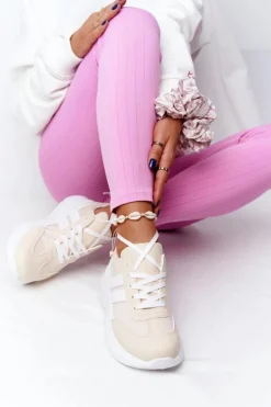 Damskie Boto Damskie Sportowe Buty Sneakersy Beżowe Holiday