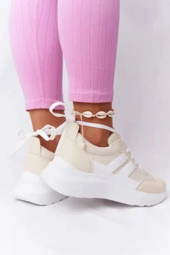 Damskie Boto Damskie Sportowe Buty Sneakersy Beżowe Holiday