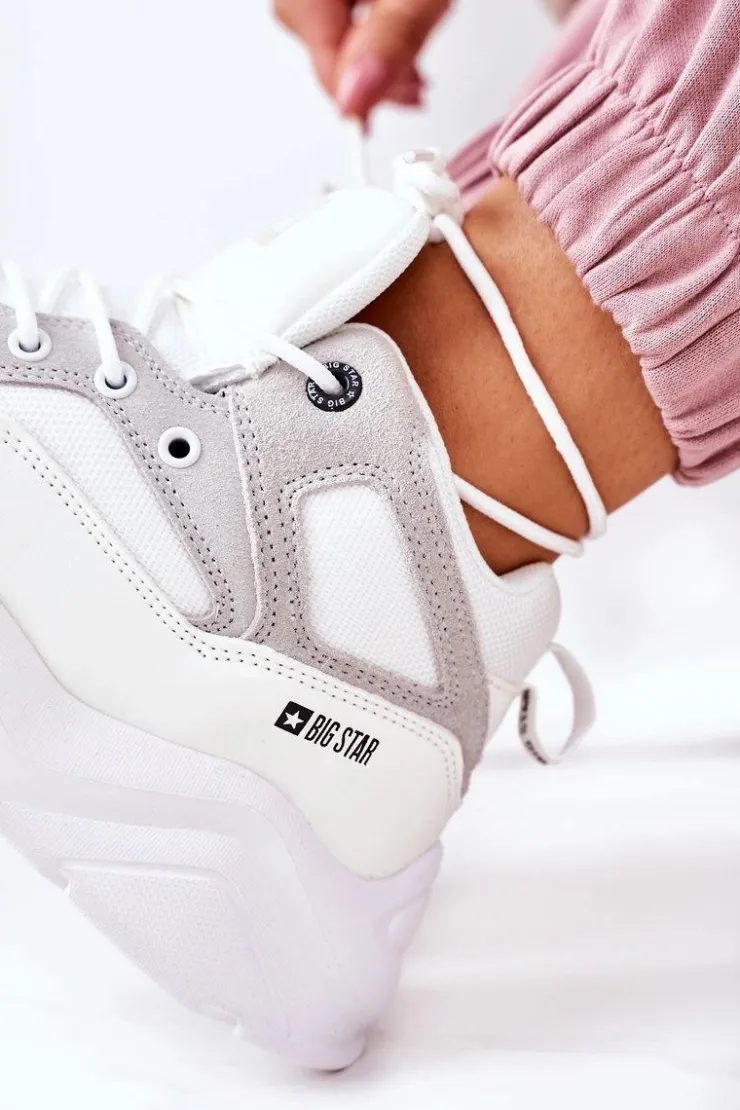 New Big Star Shoes Damskie Sportowe Buty Sneakersy Big Star GG274643 Białe