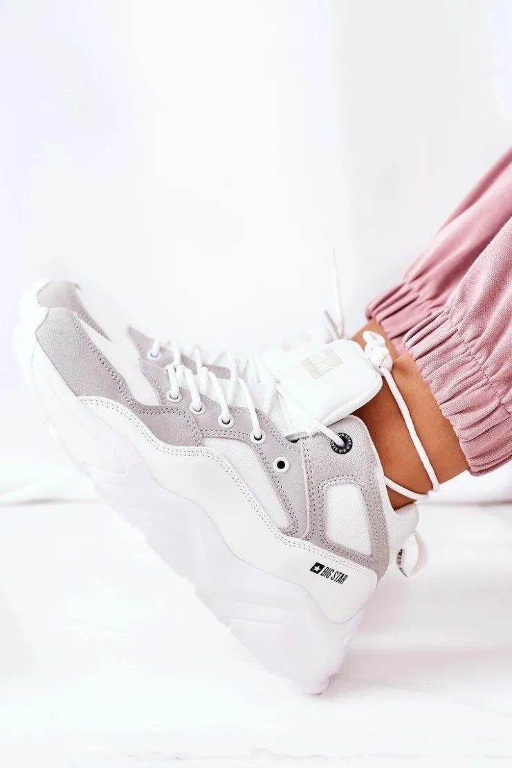 New Big Star Shoes Damskie Sportowe Buty Sneakersy Big Star GG274643 Białe