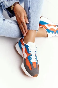 Boto Damskie Sportowe Buty Sneakersy Pomarańczowe Move On