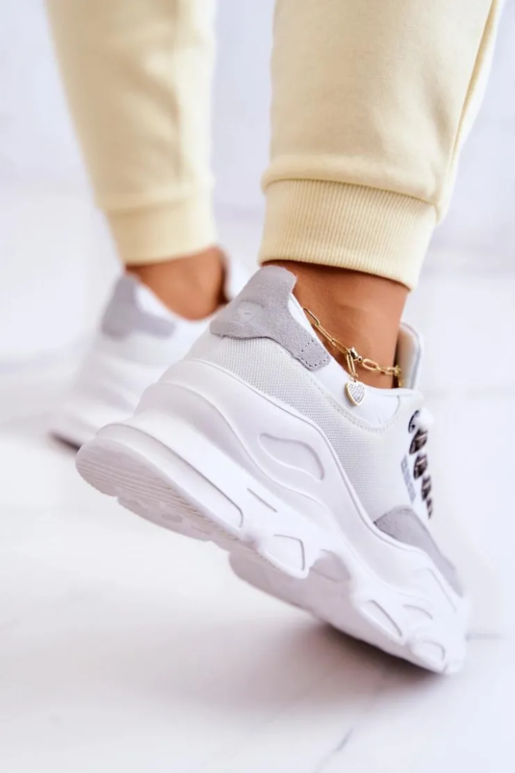 Big Star Shoes Buty Sportowe Big Star|Sneakersy Damskie*Damskie Sportowe Buty Sneakersy Big Star JJ274A220 Białe