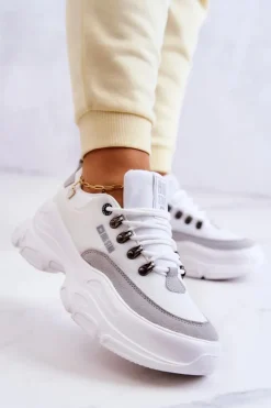 Big Star Shoes Buty Sportowe Big Star|Sneakersy Damskie*Damskie Sportowe Buty Sneakersy Big Star JJ274A220 Białe