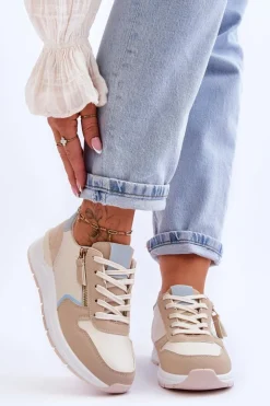 Damskie Boto Damskie Sportowe Buty Z Suwakiem Beżowe Larisa