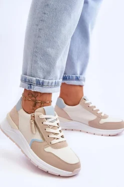 Damskie Boto Damskie Sportowe Buty Z Suwakiem Beżowe Larisa