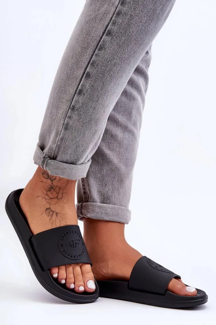 4F Klapki Sportowe|Klapki Damskie Klasyczne*Damskie Sportowe Klapki SS23FFLIF069-72S Czarne