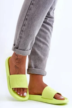 Clearance 4F Damskie Sportowe Klapki SS23FFLIF069-72S Limonkowe
