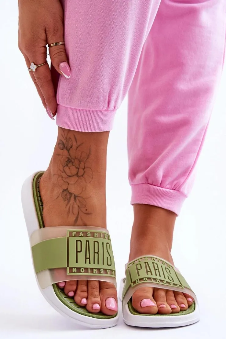 Sale Boto Damskie Sportowe Klapki Zielone Sunrise Zielony