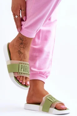 Sale Boto Damskie Sportowe Klapki Zielone Sunrise Zielony