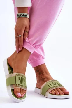 Sale Boto Damskie Sportowe Klapki Zielone Sunrise Zielony