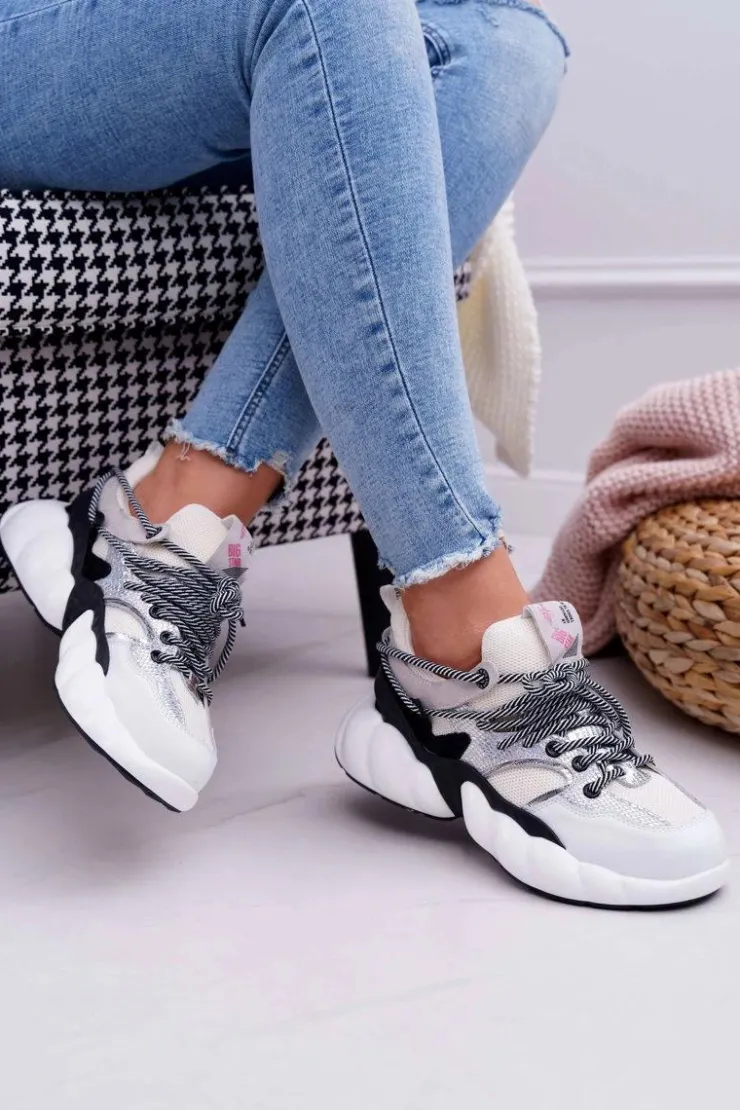 Big Star Shoes Buty Sportowe Big Star*Damskie Sportowe Obuwie Big Star by Daniel Lopez Białe FF274A546