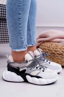 Big Star Shoes Buty Sportowe Big Star*Damskie Sportowe Obuwie Big Star by Daniel Lopez Białe FF274A546