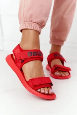 Sale Big Star Shoes Damskie Sportowe Sandały Big Star HH274A027 Czerwone Czerwony
