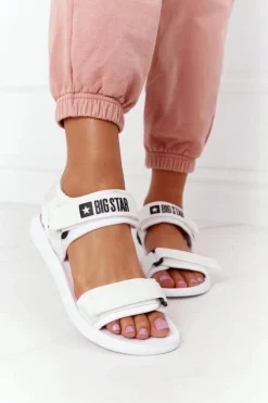 Damskie Big Star Shoes Damskie Sportowe Sandały Big Star HH274A026 Białe