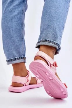 Big Star Shoes Sandały Big Star|Sandały Płaskie*Damskie Sportowe Sandały Big Star LL274729 Różowe Różowy