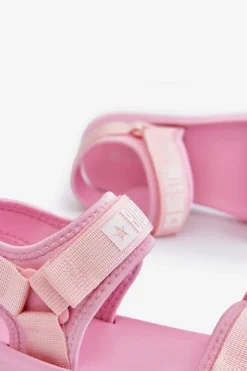 Big Star Shoes Sandały Big Star|Sandały Płaskie*Damskie Sportowe Sandały Big Star LL274729 Różowe Różowy