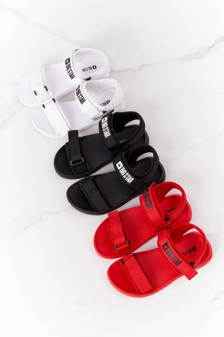 Big Star Shoes Sandały Big Star|Sandały Płaskie*Damskie Sportowe Sandały Big Star HH274A024 Czarne Czarny