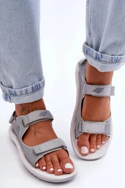 Online 4F Damskie Sportowe Sandały SS23FSANF016-27S Szare