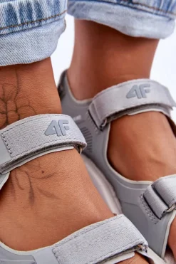 Online 4F Damskie Sportowe Sandały SS23FSANF016-27S Szare