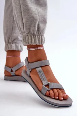 4F Sandały Płaskie*Damskie Sportowe Sandały RSS2SANF054-20S Szare Szary