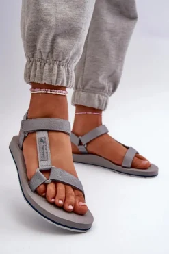 4F Sandały Płaskie*Damskie Sportowe Sandały RSS2SANF054-20S Szare Szary