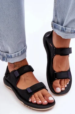 4F Sandały Płaskie*Damskie Sportowe Sandały SS23FSANF016-22S Czarne