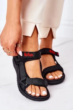 Lee Cooper Sandały Płaskie*Damskie Sportowe Sandały LCW-22-34-0961 Czarne