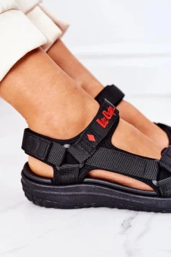 Lee Cooper Sandały Płaskie*Damskie Sportowe Sandały LCW-22-34-0961 Czarne