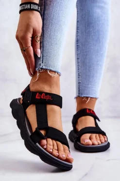 Damskie Lee Cooper Damskie Sportowe Sandały LCW-22-34-0955L Czarne