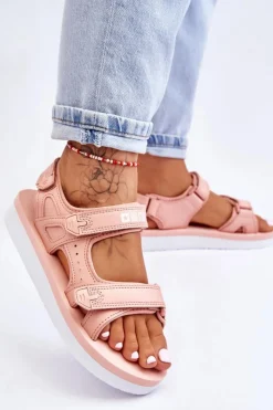 Outlet Big Star Shoes Damskie Sportowe Sandały Na Platformie Big Star LL274788 Różowe Różowy