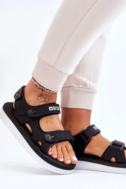 Damskie Big Star Shoes Damskie Sportowe Sandały Na Platformie Big Star LL274789 Czarne