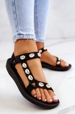 Discount Boto Damskie Sportowe Sandały Ozdobne Muszle Czarne Conner