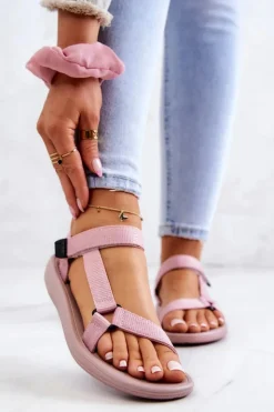 Boto Sandały Płaskie*Damskie Sportowe Sandały Różowe Ultimate