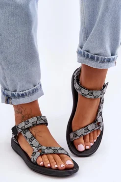 Damskie Boto Damskie Sportowe Sandały We Wzory Biało-Czarne Ultimate