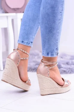Damskie Boto Damskie Szampańskie Sandały Ćwieki Dżety Espadryle Mariko