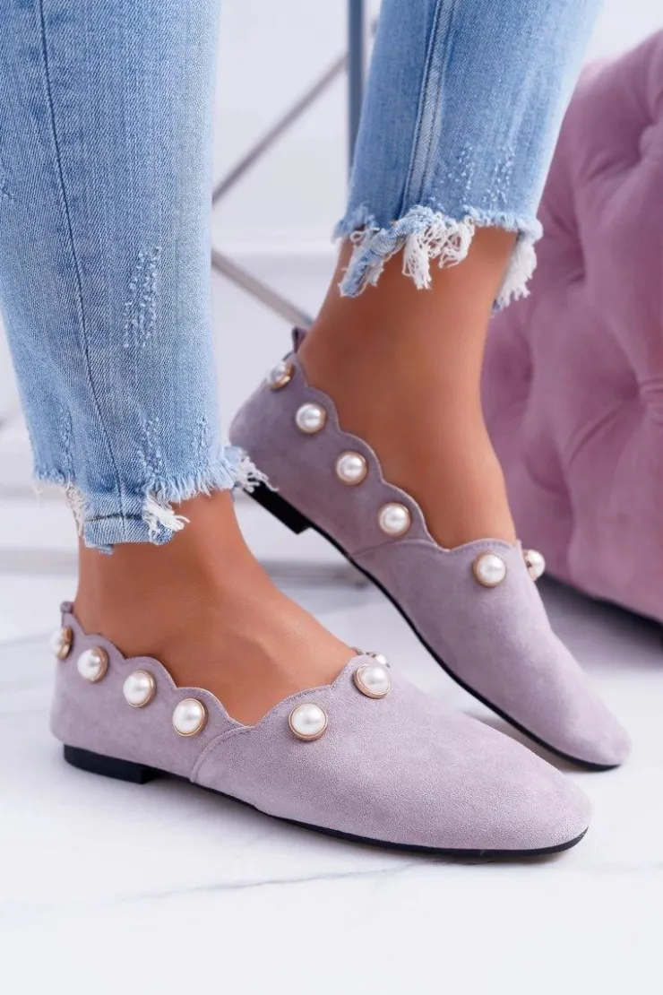 Boto Baleriny Klasyczne*Damskie Szare Baleriny Lu Boo Milis