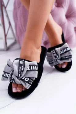 Hot Boto Damskie Szare Klapki Z Napisami Lu Boo News