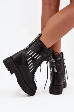 Buty damskie Vinceza Śniegowce Damskie|Damskie Trapery*Damskie Sznurowane Botki Śniegowce Vinceza 23-34586 Czarne Czarny