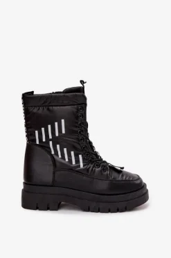 Buty damskie Vinceza Śniegowce Damskie|Damskie Trapery*Damskie Sznurowane Botki Śniegowce Vinceza 23-34586 Czarne Czarny