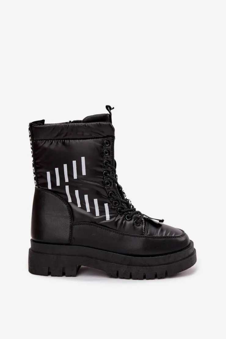 Buty damskie Vinceza Śniegowce Damskie|Damskie Trapery*Damskie Sznurowane Botki Śniegowce Vinceza 23-34586 Czarne Czarny