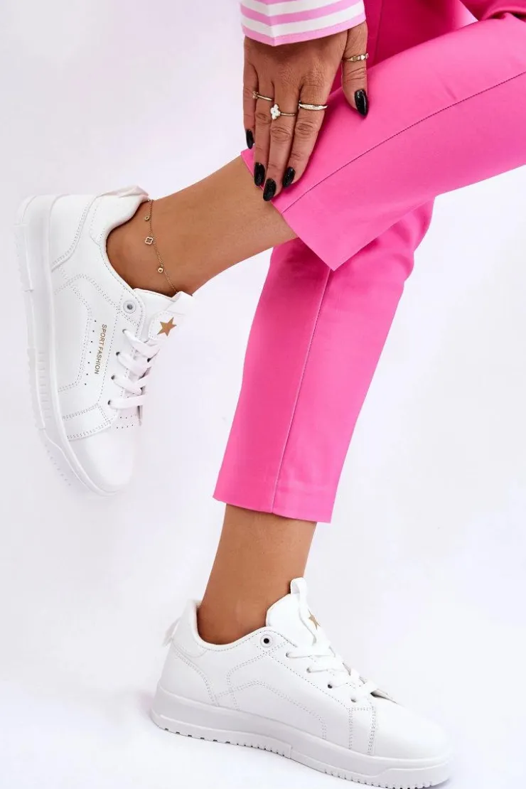 Boto Buty Sportowe Na Platformie|Sneakersy Damskie*Damskie Sznurowane Buty Sportowe Białe Mikaela