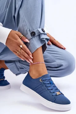 Boto Trampki Damskie Slip-On|Trampki Damskie Niskie*Damskie Sznurowane Trampki Niebieskie Etna