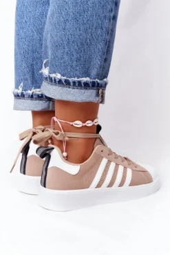 Boto Damskie Tenisówki Biało-Beżowe Los Angeles