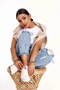 Big Star Shoes Trampki Damskie Big Star|Trampki Damskie Niskie*Damskie Tenisówki BIG STAR DD274892 Biało-Czerwone