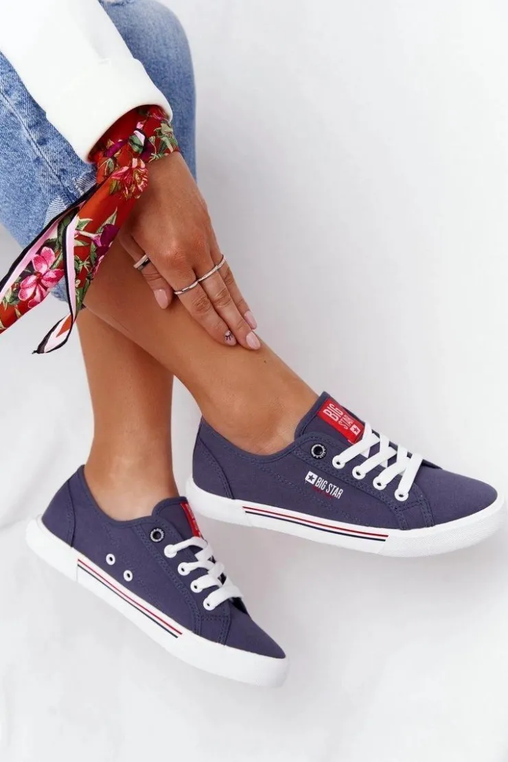 Sale Big Star Shoes Damskie Tenisówki BIG STAR HH274063 Granatowe