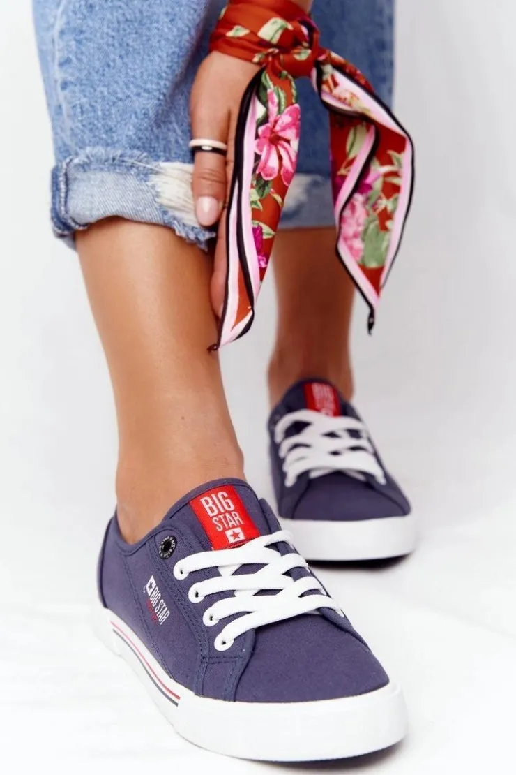 Sale Big Star Shoes Damskie Tenisówki BIG STAR HH274063 Granatowe