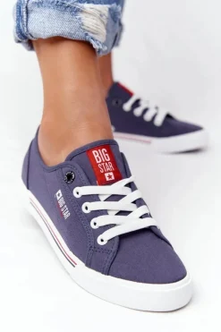 Sale Big Star Shoes Damskie Tenisówki BIG STAR HH274063 Granatowe